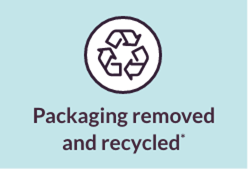 Packaging removed and recycled