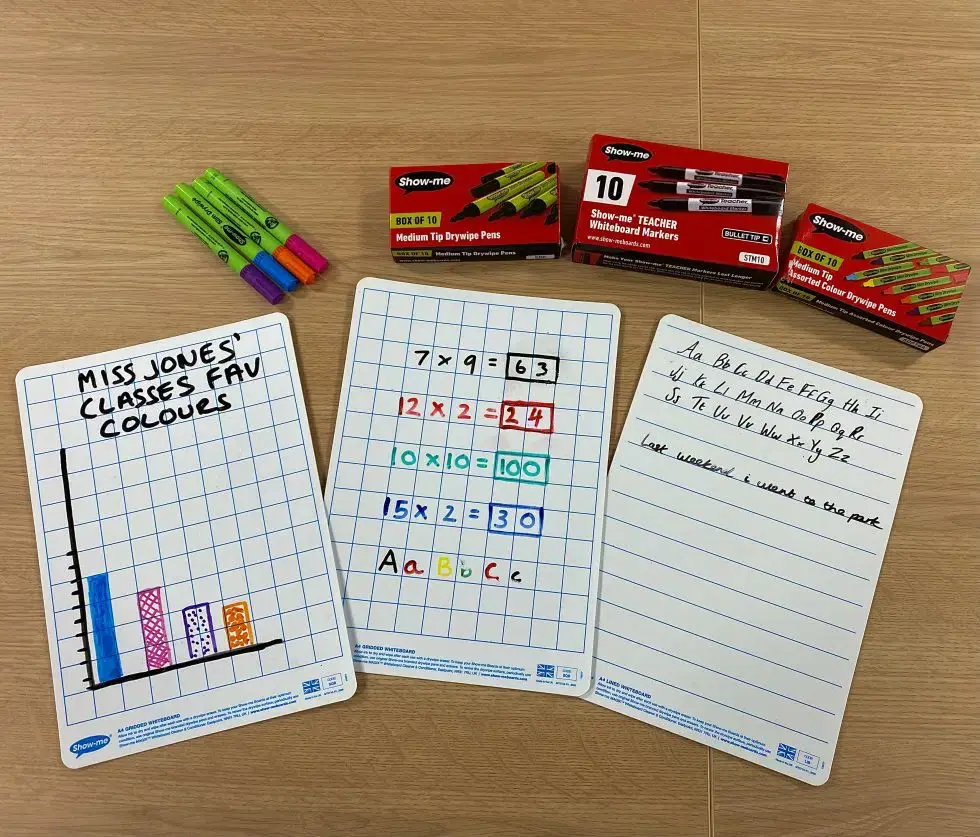 Mini whiteboards in the classroom